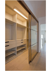 Линейная гардеробная комната с дверями купе Костанай