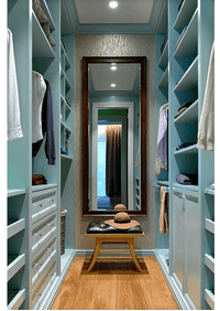 Параллельная гардеробная комната с большим зеркалом Костанай