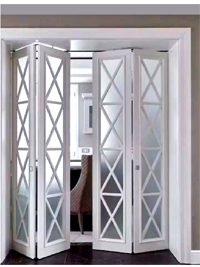 Белые складные двери гармошка Костанай